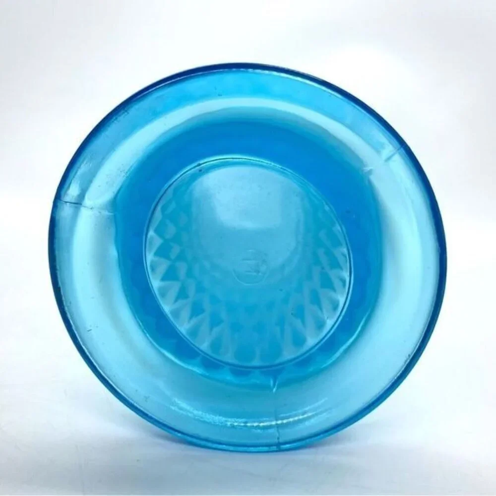 Northwood Blue Opalescent Swung Glass Diamond Point Vase